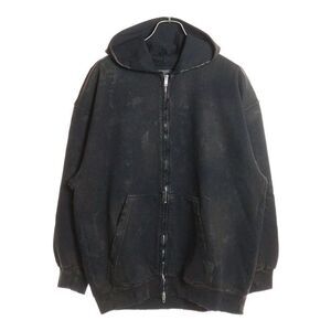 Balenciaga 23SS Zip-up Hoodie Small Fit Distressed Zip-up Sweatshirt Hoodie